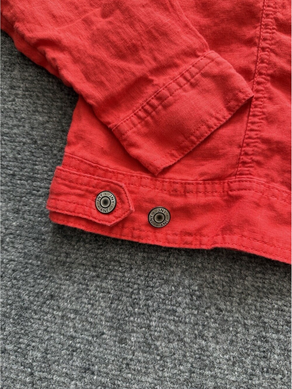 JNY Jones New York 100% Linen Jacket Natural Fibers Layers Fall Spring Casual S - Picture 10 of 15